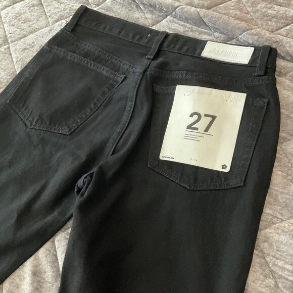 RE/DONE 70s Low Rise rider Bell Bottom Black Jeans Size 27 NEW vintage flare leg - Picture 8 of 12